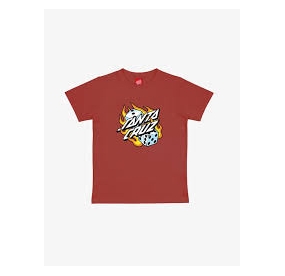 FLAMING DICE DOT DARK RUST TEE