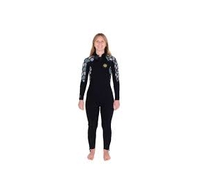 4/3 WOMEN DOUBLE ZIP BLACK/FLOWER