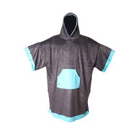 PONCHO MICROFIBRE NOIR / BLEU...